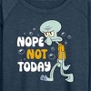 Women's - SpongeBob SquarePants - Squidward Nope Not Today Lightweight French Terry Wide Neck Long Sleeve Shirt - 2 of 4
