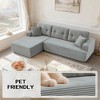 KWPZQEB 106.9" Modern Sectional Sofa, Corduroy Floor Modular Sofa with Chaise & 2 Pillows, L-Shape 4 Seater Compressed Couches Sofa for Living Room - 4 of 4