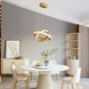 POWLIG 2-Light Gold Modern Pendant Light - Adjustable Ring Chandelier with Integrated LED for Dining Room & Living Room - 4 of 4