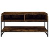 vidaXL Smoked Oak Engineered Wood Coffee Table - Rectangular Centerpiece for Living Room, Lounge with Metal Frame, Storage, and Adjustable Feet - 4 of 4