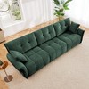 DOMETOUR 3-Seater Sofa Set with 2 Ottomans & Pillows, Solid Wood Frame, Chenille Cover, High-Rebound Cushions, Green - 2 of 4