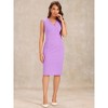 INSPIRE CHIC Women's Sleeveless V Neck Business Office Belt Pencil Dresses - 4 of 4