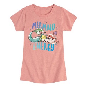 Girls' - Disney - Ariel Mermaid Energy Fitted Short Sleeve Graphic T-Shirt - 1 of 4
