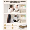 Hyleory Small Make Up Vanity Desk with 15.7 Inch Round Mirror and Light, Two Drawers Included - 4 of 4