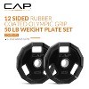 CAP Barbell 25lbs 2" Olympic Pro Rubber Coated Cast Iron Plate 2pc - Black - 2 of 4