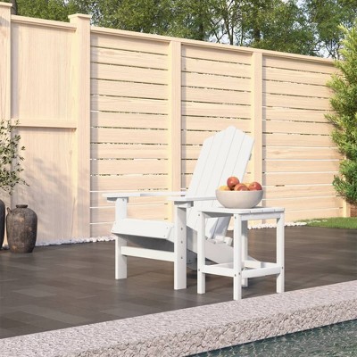 vidaXL Adirondack Chair Set - Outdoor Garden, Patio, Terrace - White HDPE - Low Maintenance, Weather-Resistant