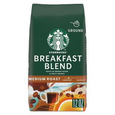Starbucks Breakfast Blend Medium Roast Ground Coffee - 12oz