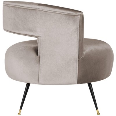 Hazelwood Velvet Barrel Accent Chair with Wood Frame