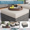 Garvee 9 Seats Outdoor Wicker Sectional Conversation Set, 6 Pieces Rattan Patio Furniture Set for Garden, Poolside, Backyard, Gray - 4 of 4