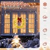Syemin Wreaths 24" Iridescent Outdoor Christmas Wreath Decoration Metal Wreath with Red Bow for Front Door Gate Wall Holiday Party, White, 5"*24"*24" - 4 of 4