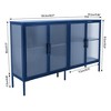 Minimalist Sideboard Buffet Cabinet,Cold-Rolled Steel Kitchen Pantry Storage Cabinet with 4 Tempered Glass Doors,Adjustable Inner Shelf - 2 of 4