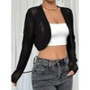 BLUEMING Womens Cardigans Long Sleeve Open Front Crop Cardigan Drop Shoulder Knit Bolero Shrug Sweater Outfits - 4 of 4