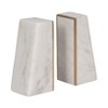 Sagebrook Home Set of 2 Marble Bookends - Contemporary White and Gold Slanted Decorative Bookends - Book Display Home Office - 3 of 4