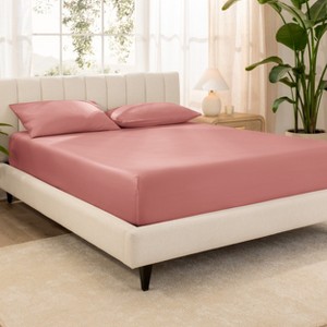 400 Thread Count Organic Cotton Sateen Fitted Sheet by Bare Home - 1 of 4