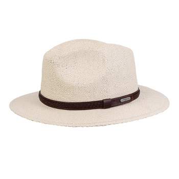 Wigens Men's Classic Wide Brim Hat with Leather Band