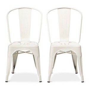 Carlisle High Back Metal Dining Chair Set of 2 - White - Ace Bayou, Size: 2 Pack - Ships Flat