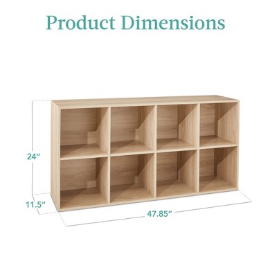 Light Oak 8-Cube Storage Organizer with Removable Panels