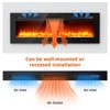 Wall-Mounted Electric Fireplace: Tempered Glass, 12 Flame Colors, Remote, 1500W Heater (5000BTU), 5 Brightness, Timer, Log & Crystal Effects - 2 of 4