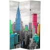 6" Colorful New York Scene Room Divider Blue/Gray - Oriental Furniture - 2 of 3