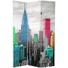 6" Colorful New York Scene Room Divider Blue/Gray - Oriental Furniture - image 2 of 3