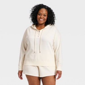 Women's Lace Up Hoodie Pullover Sweatshirt - Universal Thread