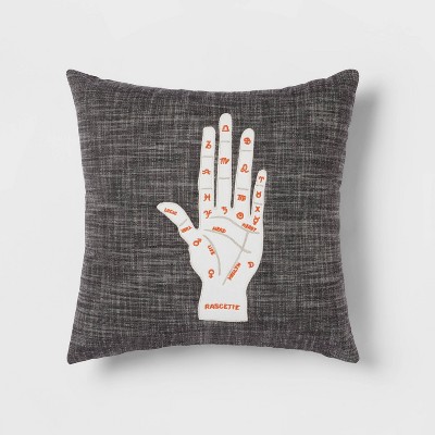 Hand Applique Square Throw Pillow Black/White - Threshold™