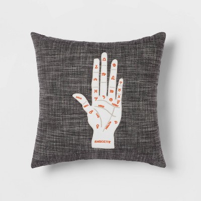 Hand Applique Square Throw Pillow Black/White - Threshold™