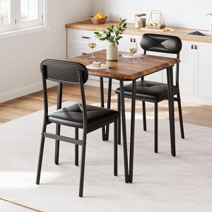 GOCAPTAIN Dining Table Set for 2, Kitchen Table and Chairs for 2 with Upholstered Chairs, 3 Piece Dining Room Table Set for Small Space, Apartment - 1 of 4