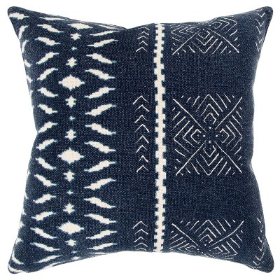 20"x20" Oversize Patterned Poly Filled Square Throw Pillow Navy Blue - Donny Osmond Home
