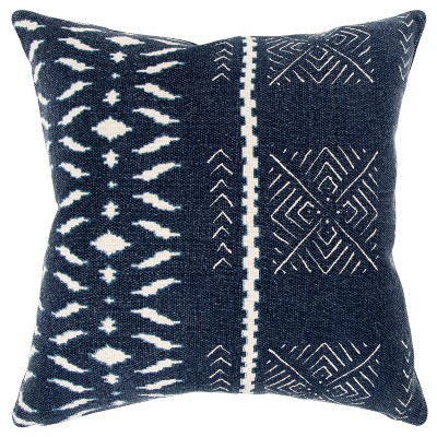 20"x20" Oversize Patterned Poly Filled Square Throw Pillow Navy Blue - Donny Osmond Home