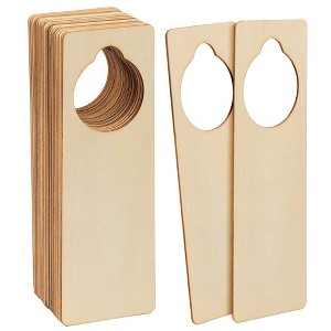 Juvale 24 Pack Unfinished Wooden Door Knob Hangers, Blank Wood Doorknob Signs for Crafts, 3 x 10 In - 1 of 4
