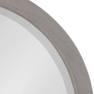 Modern Farmhouse Graywash Poplar Wood Round Vanity Mirror
