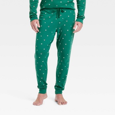 Image of Men's Polar Bear Print Cotton Ribbed Holiday Matching Family Pajama Pants - Wondershop™ Green XL