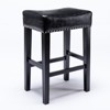 Furniture,Counter Height 29" Bar Stools for Kitchen Counter Backless Faux Leather Stools Farmhouse Island Chairs (29 Inch, Black, Set of 2) - 3 of 4