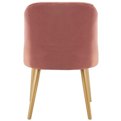 Dusty Rose Velvet Upholstered Side Chair with Gold Legs