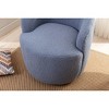 PAGED Swivel Accent Chair Teddy Fabric Armchair with Upholstered, Barrel Chair with Round Swivel Base for Living Room - 4 of 4