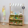 Teamson Kids Wooden Interactive Market Grocery Stand, Role Playset for Children with 6 Accessories - 3 of 4