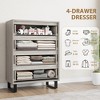 homfan 4 Dresser for Bedroom, 41.5" H,Freestanding Vertical Drawer Cabinet with Storage, Wooden Closet Storage Chest for Living Room,Hallway, Entryway - 4 of 4