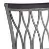 Elm Lane Dominick Black Metal Swivel Bar Stools Set of 2 24 1/2" High Traditional Round Upholstered Cushion with Backrest Footrest for Kitchen Counter - 3 of 4