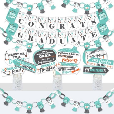 Big Dot of Happiness Medical School Grad - Banner and Photo Booth Decorations - Doctor Graduation Party Supplies Kit - Doterrific Bundle