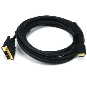 Monoprice HDMI Cable to DVI Adapter Cable - 10 Feet - Black | Video Cable, 28AWG, Compatible with AVCHD / PlayStation 3 and More - with Ferrite Cores - 1 of 4