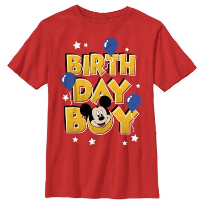 Boy's Disney Mickey Mouse Birthday Boy Balloons T-Shirt
