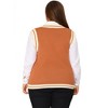 Agnes Orinda Women's Plus Size V Neck Bear Knit Sleeveless Pullover Sweaters Vest Orange 2X - 4 of 4