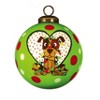 HomeRoots Charming Dog in a Heart Hand Painted Mouth Blown Glass Ornament - 4 of 4
