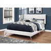 Monarch Specialties Bed Queen Size Platform Bedroom Frame Upholstered Pu Leather Look Metal Legs White Chrome Contemporary Modern - 2 of 4