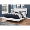 Monarch Specialties Bed Queen Size Platform Bedroom Frame Upholstered Pu Leather Look Metal Legs White Chrome Contemporary Modern - image 2 of 4