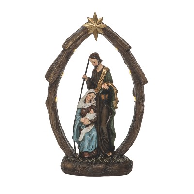 Transpac Resin 11.5 in. Multicolor Christmas Light Up Nativity Decor
