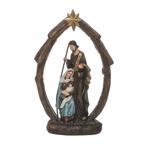 Transpac Resin 11.5 in. Multicolor Christmas Light Up Nativity Decor - 1 of 4