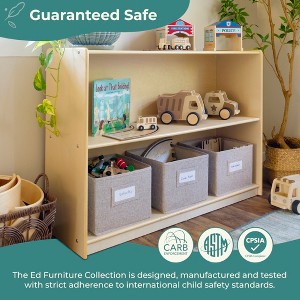 Guidecraft EdQ 2-Shelf Open Storage 30": Kids' Low Wooden Bookshelf, Classroom and Playroom Furniture with Book and Toy Bins - 1 of 4