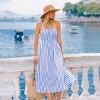 Women's Blue & White Striped Midi Dress with Tie Back - Cupshe - 4 of 4